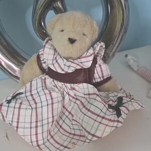 Charming Plaid Dress Teddy Bear